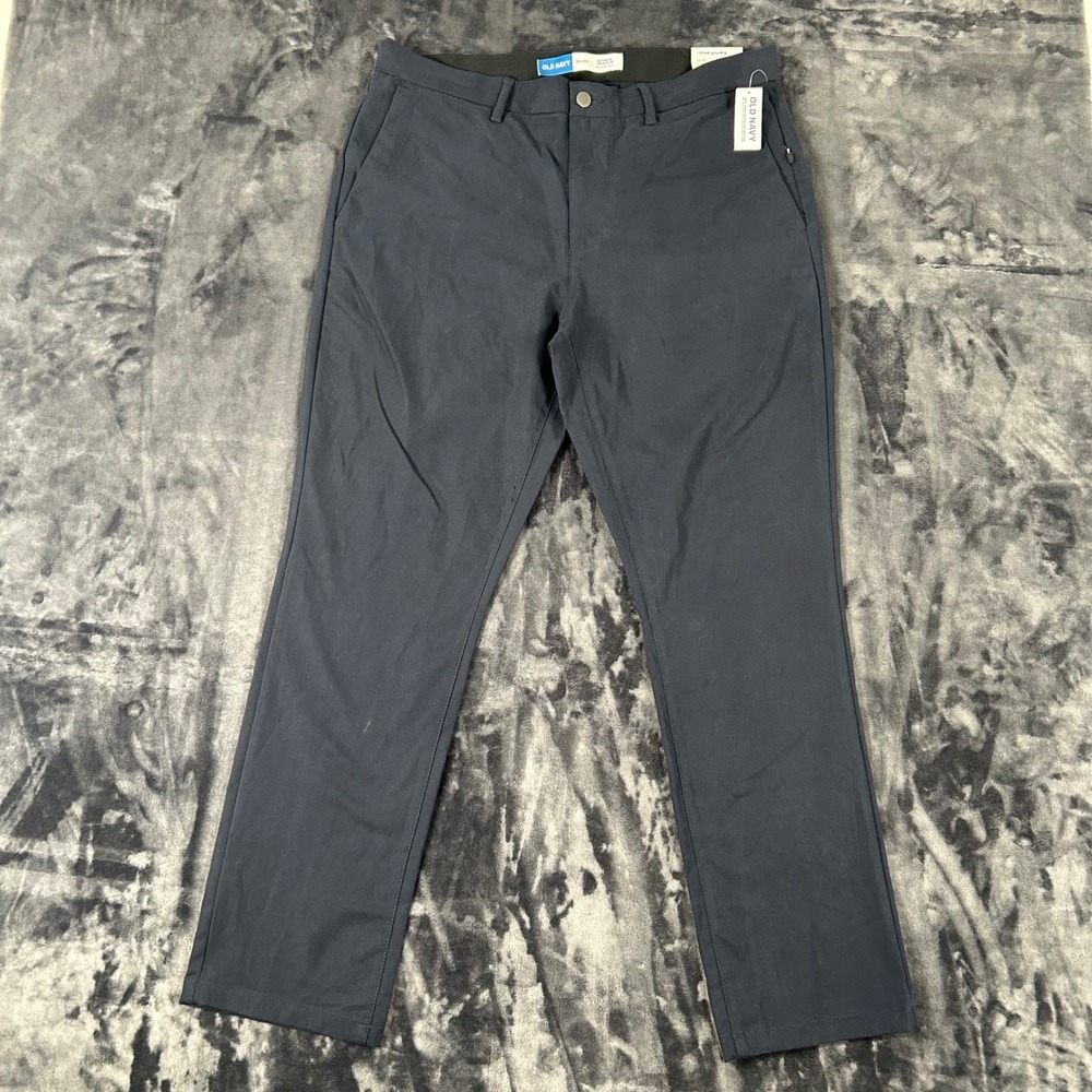 Old Navy Ultimate Tech‎ Slim Pants Mens 36x30 Navy Blue Go-Dry Built-In Flex